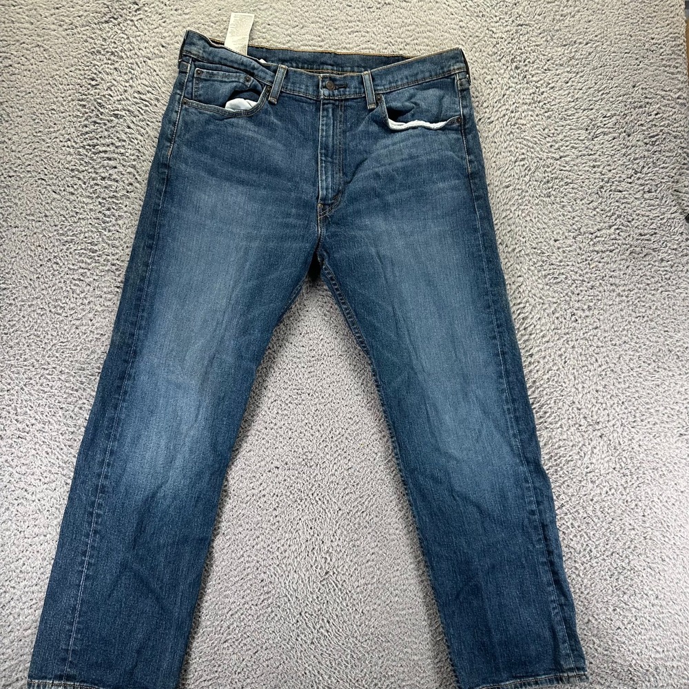 Levi's 505 Jeans Men's 38x30 Blue Cotton Denim Straight Workwear Faded Stretch
